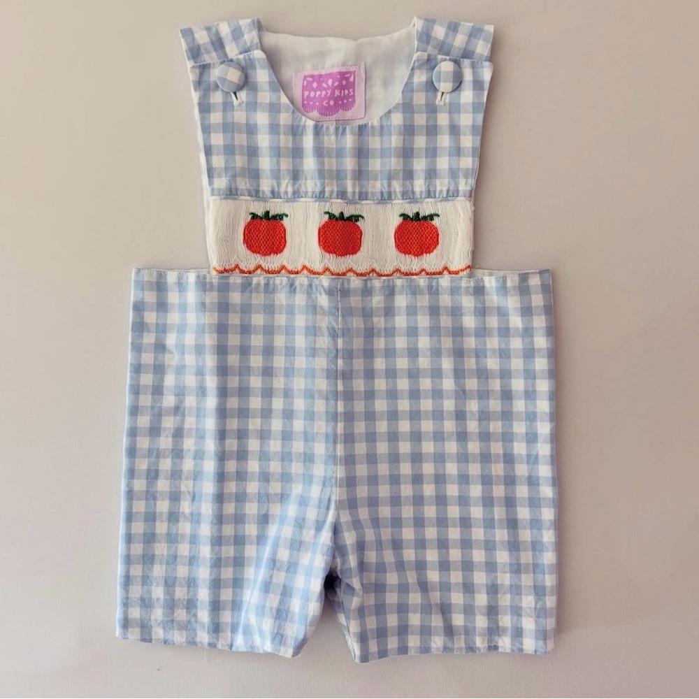 Poppy Kids Co Smocked Pumpkin Jon Jon 12mo